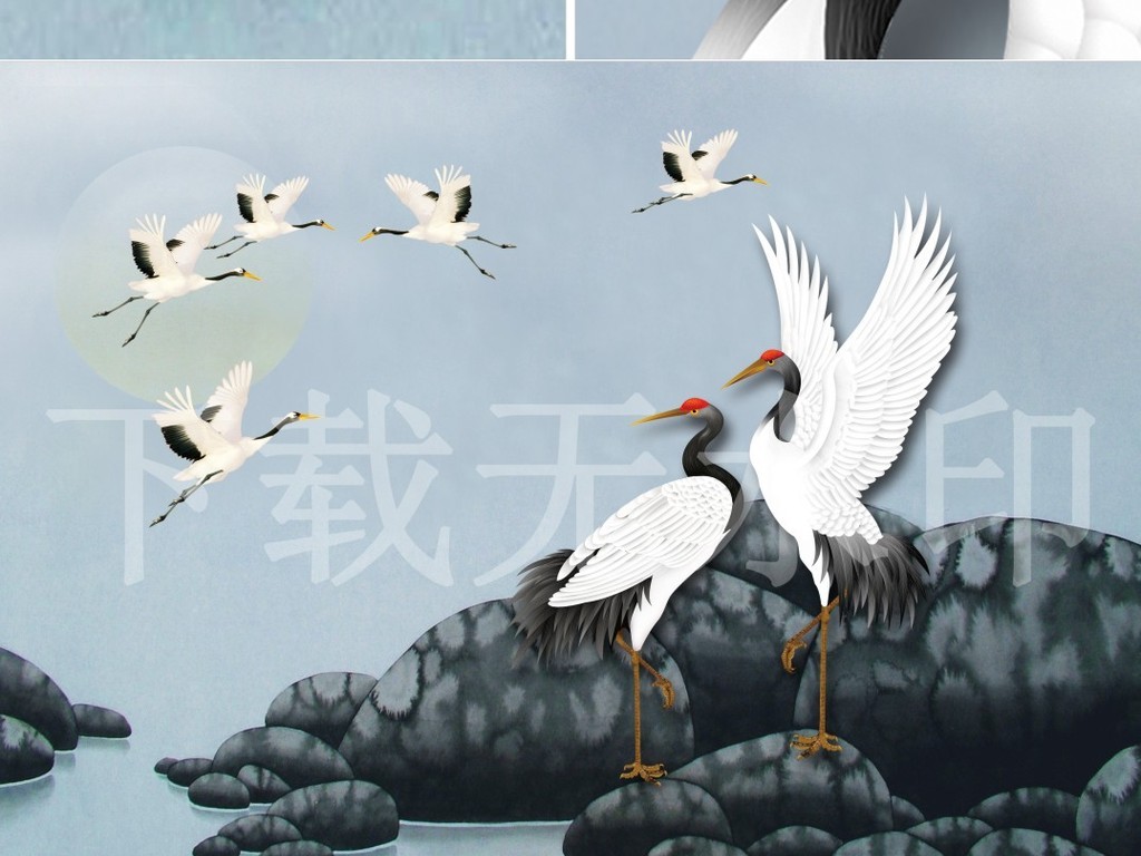 【本作品下载内容为:"工笔仙鹤手绘白鹤电视背景墙装饰画"模板,其他内容仅为参考,如需印刷成实物请先认真校稿,避免造成不必要的经济损失。】 【声明】未经权利人许可,任何人不得随意使用本网站的原创作品(含预览图),否则将按照我国著作权法的相关规定被要求承担最高达50万元人民币的赔偿责任。