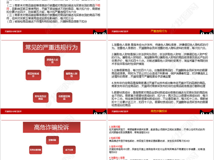 淘宝天猫规则常见投诉客服培训PPT模板