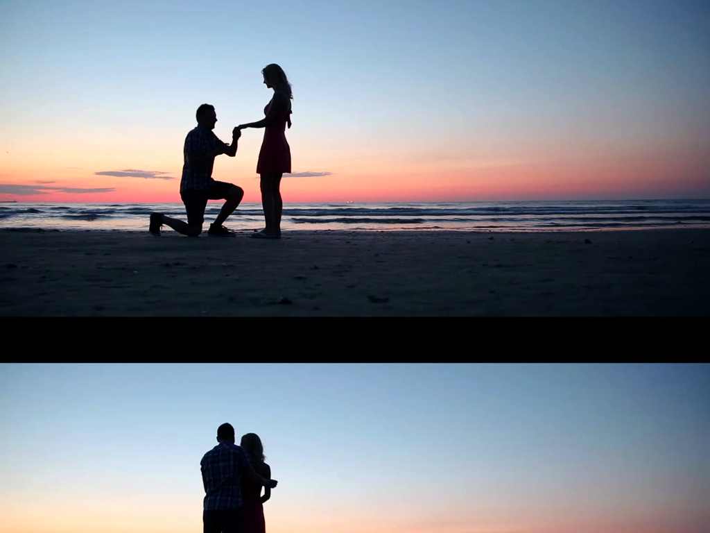 情侣海边求婚视频