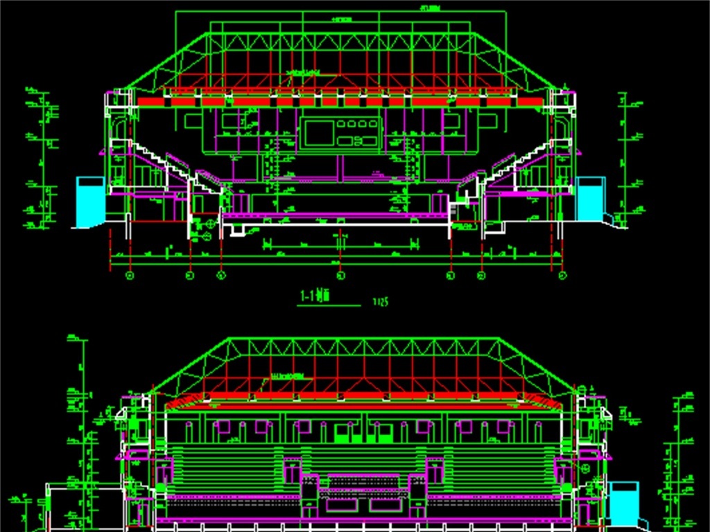 体育馆cad建筑施工平面图