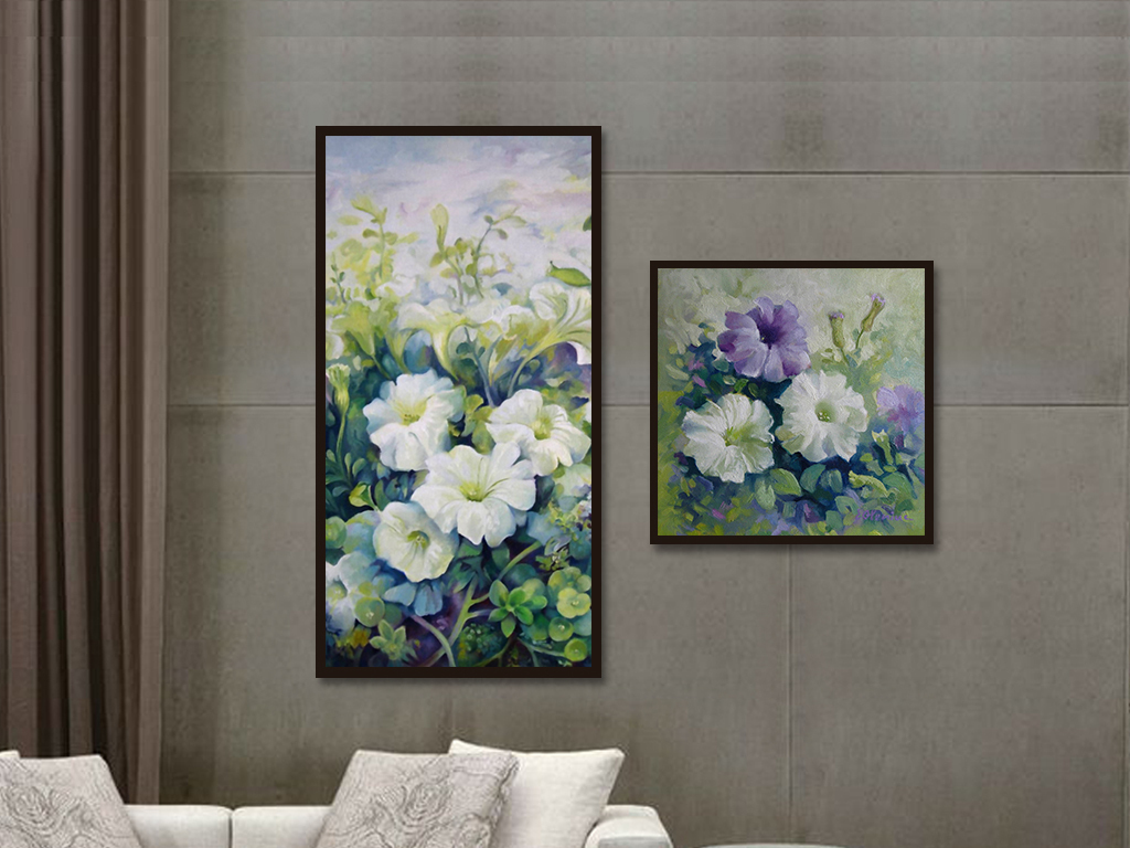 欧式现代油画花卉玄关装饰画图片设计素材_高清模板(.