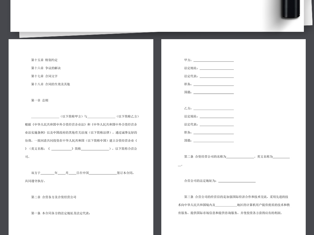 计算机技术及服务合资经营合同协议书范本wo