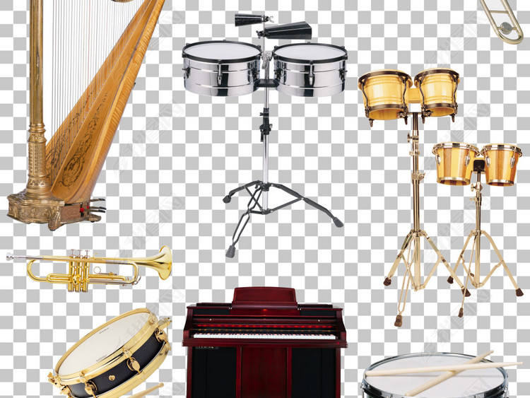 现代音乐乐器大号大鼓钢琴免抠PNG素材图片