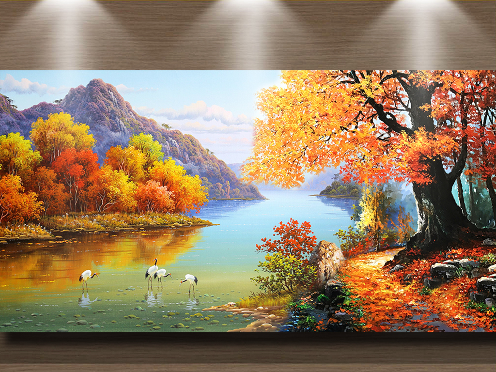 唯美山水风景油画(图片编号:17285202)_风景油画_我