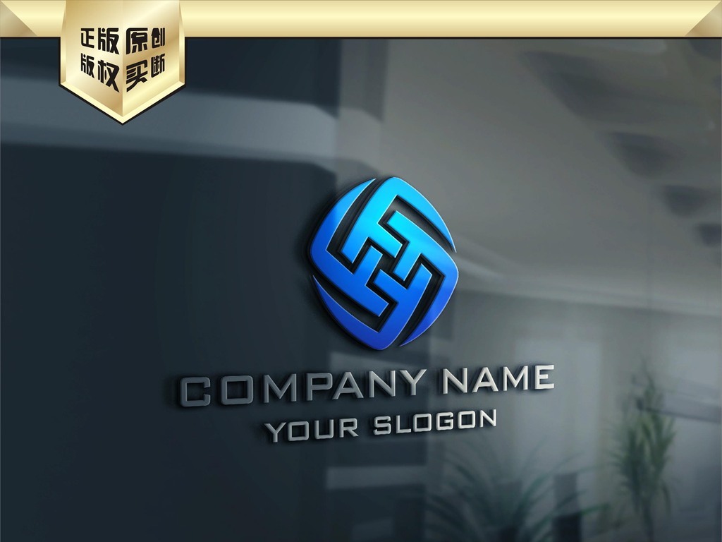 f字母大气蓝色创意logo设计标志设计