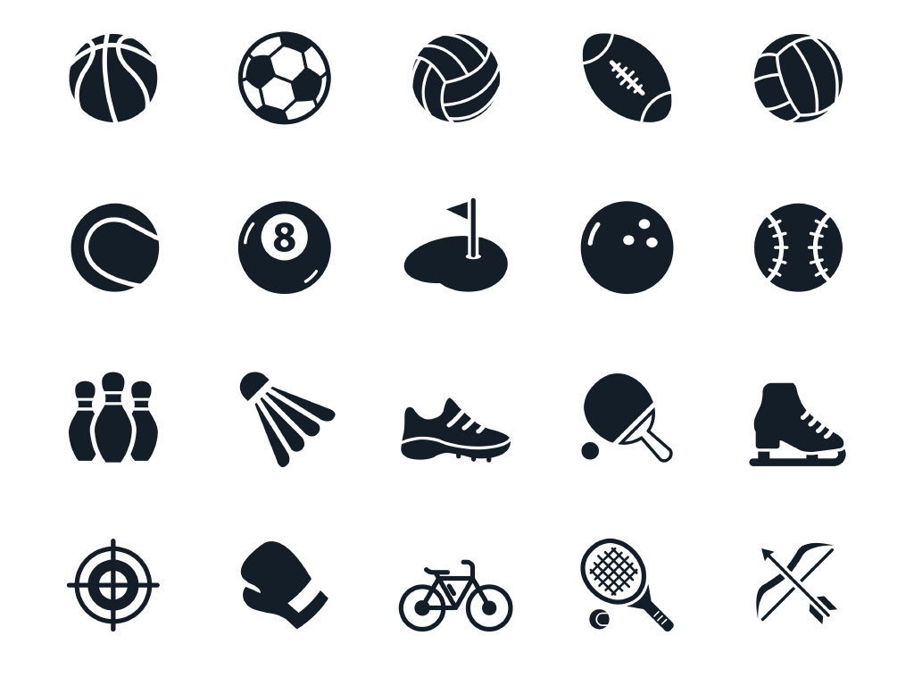 体育球类运动写实矢量图标下载logo设计