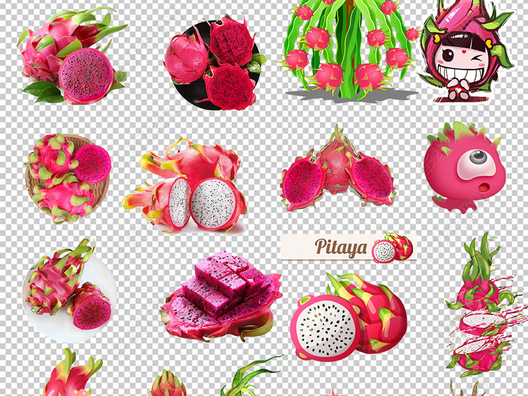 高清美味火龙果水果海报PNG素材图片下载pn