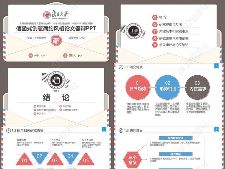 大学生行政管理论文答辩PPT模板