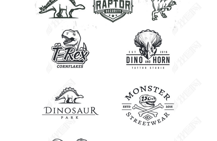 恐龙图标原始森林侏罗纪恐龙真实动物头像图片