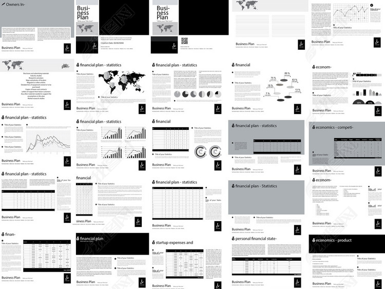 现代企业全业务计划书indd排版模板(图片编号