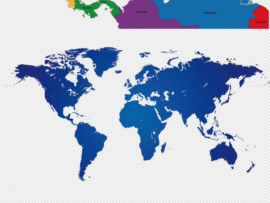 彩色高清世界地图ai矢量元素世界地图ppt元素(7)图片