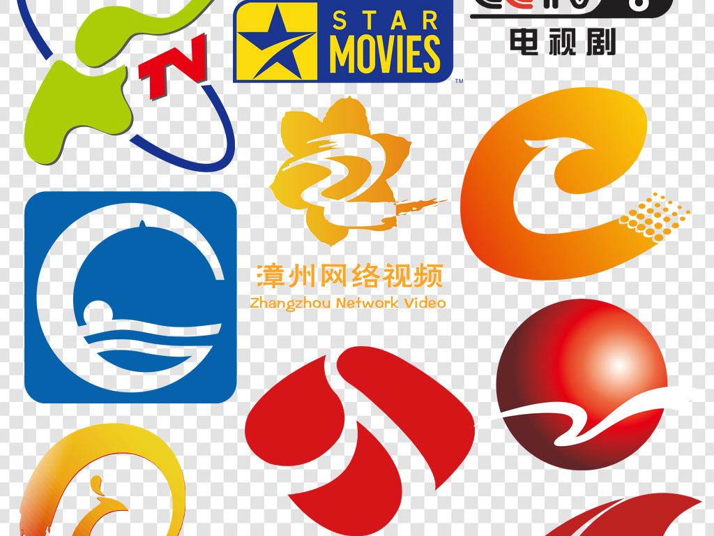各电视台标志LOGO图标PNG海报素材