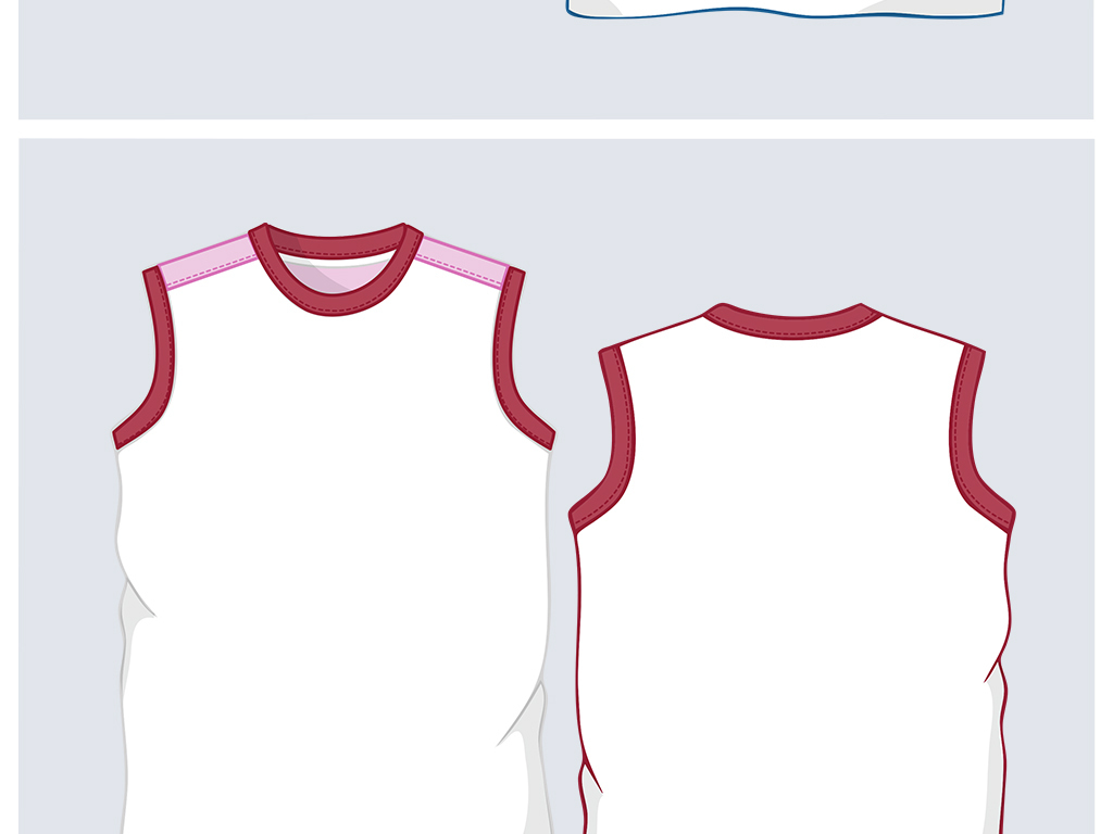服装无袖背心T恤运动服款式图样机模板