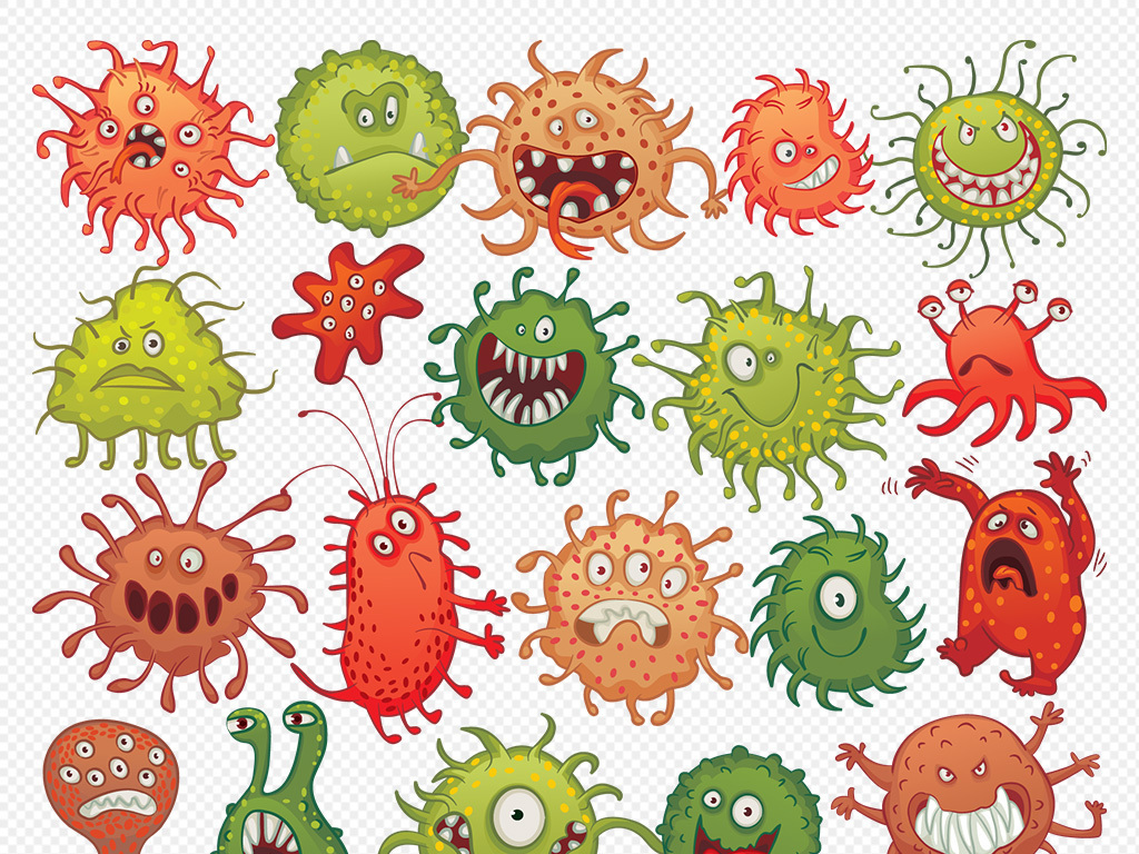 各种细菌病毒分子模型免抠png透明素材