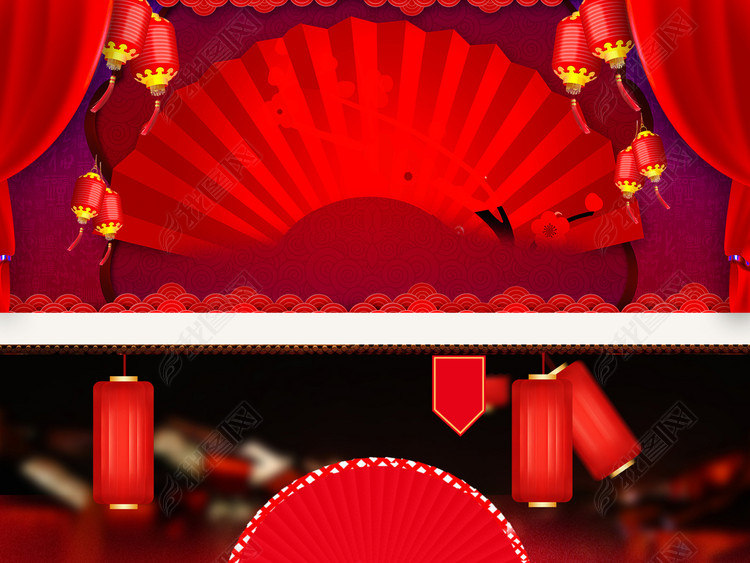 红色2018狗年新年天猫淘宝京东年货节bannne