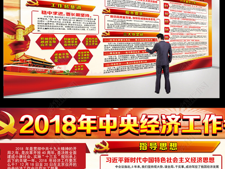 2018年中央经济工作会议重点解读展板宣传栏
