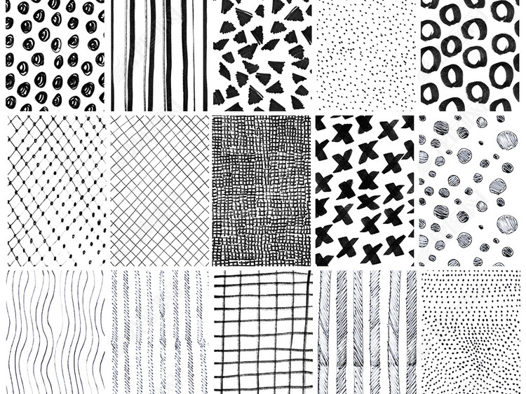 手绘黑白孟菲斯抽象线条背景图片下载psd素材