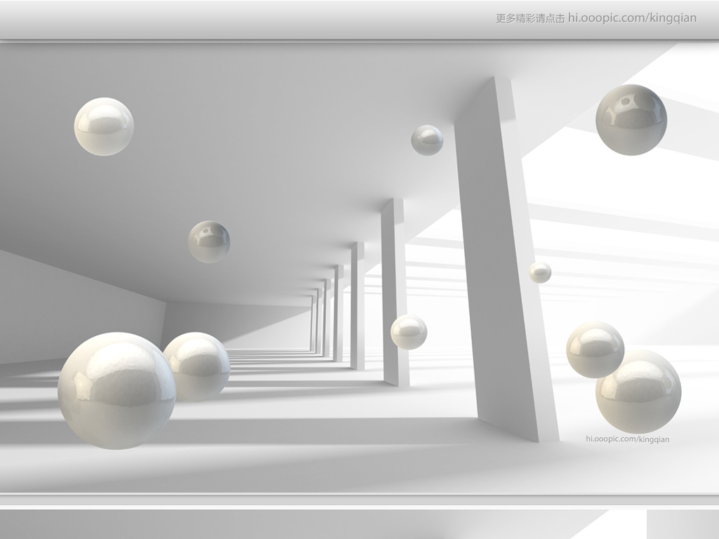 建筑空间立体金属圆球3d背景墙图片素材-效果图下载-我图网