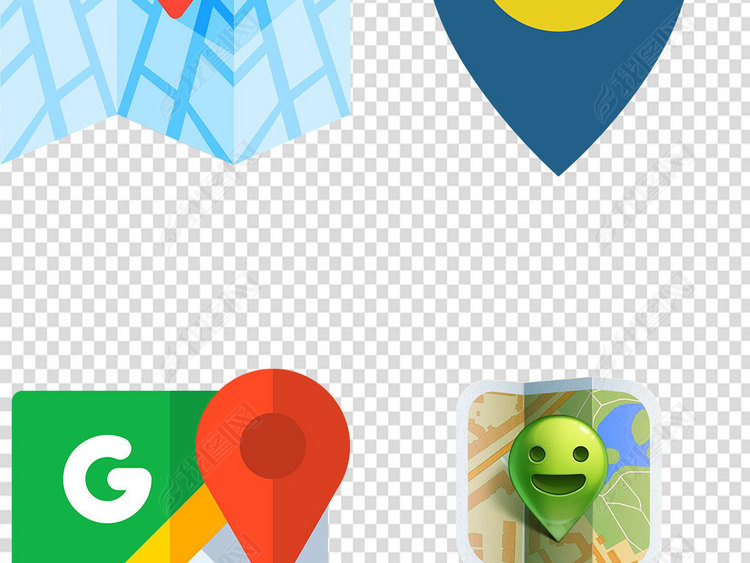 百度地图图标-精致指南针图标位置指示