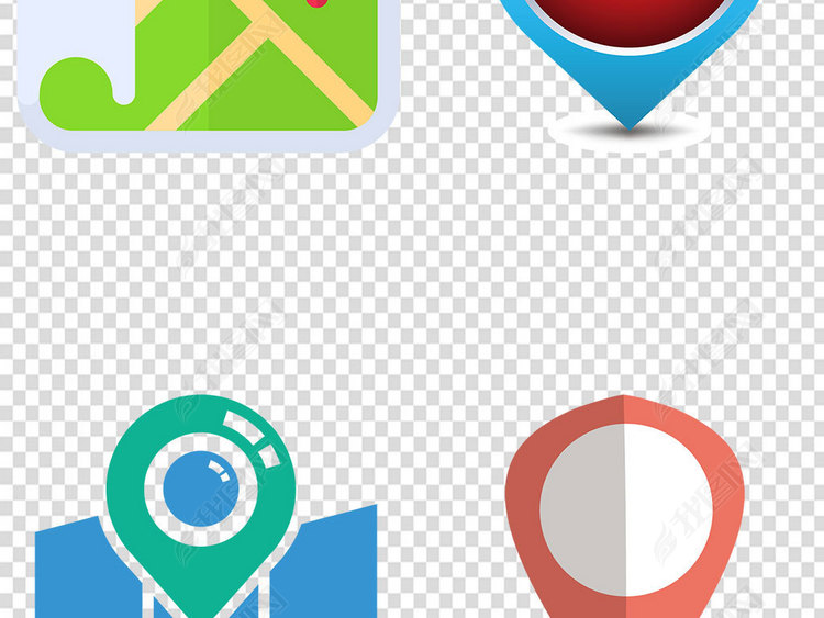 百度地图图标-精致指南针图标位置指示