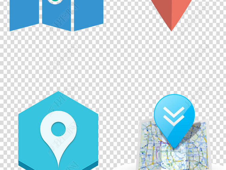 百度地图图标-精致指南针图标位置指示