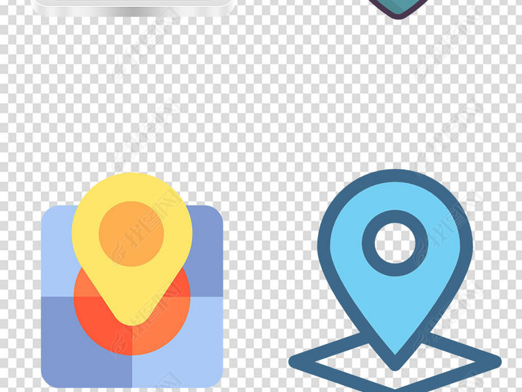 百度地图图标-精致指南针图标位置指示