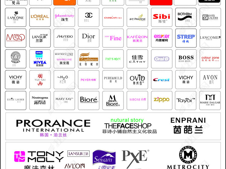 日化用品化妆品护肤品品牌LOGO标志大全