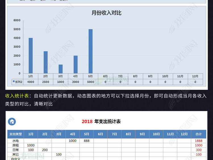 财务出纳收支管理查询系统表格excel