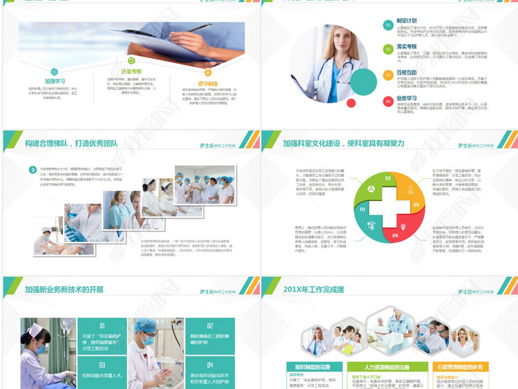 2018医院护士长年终工作总结PPT模板