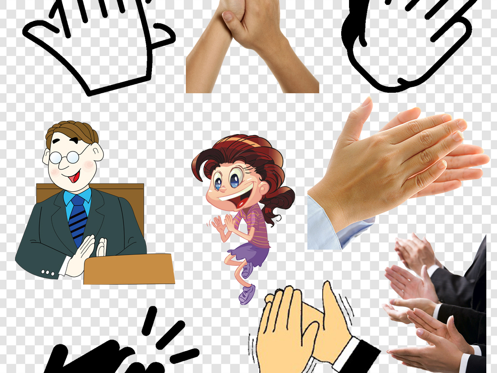 拍手鼓掌png海报素材