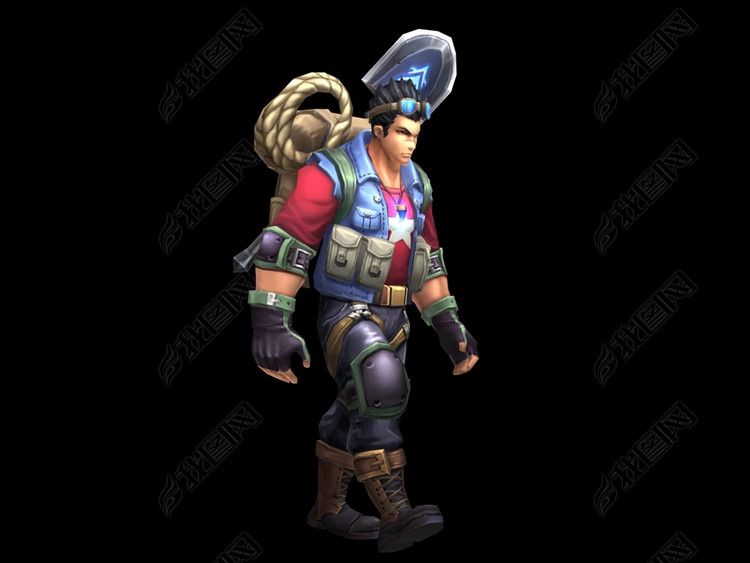 三渲二卡通探险男子夺宝奇兵男子带走路动画