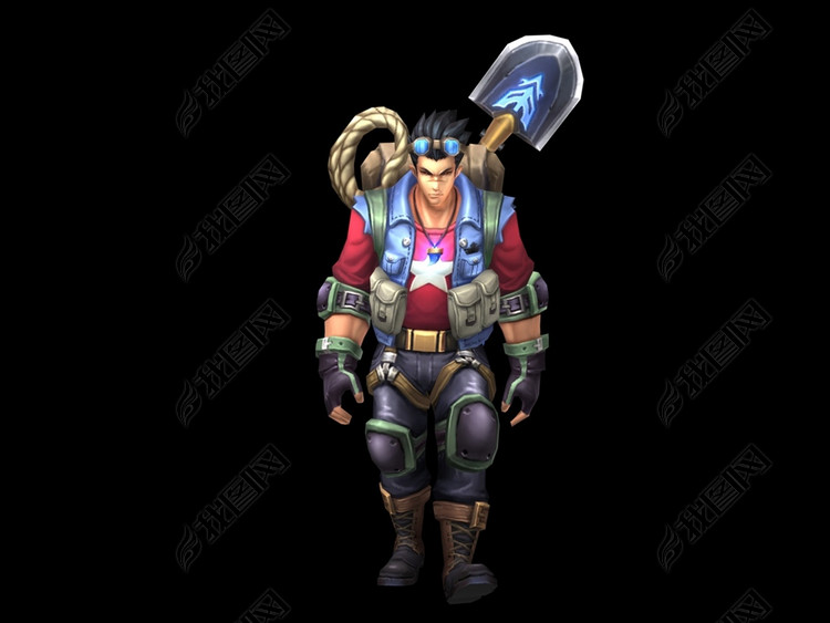 三渲二卡通探险男子夺宝奇兵男子带走路动画