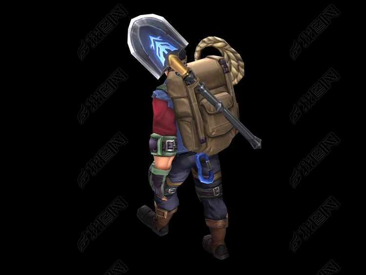 三渲二卡通探险男子夺宝奇兵男子带走路动画