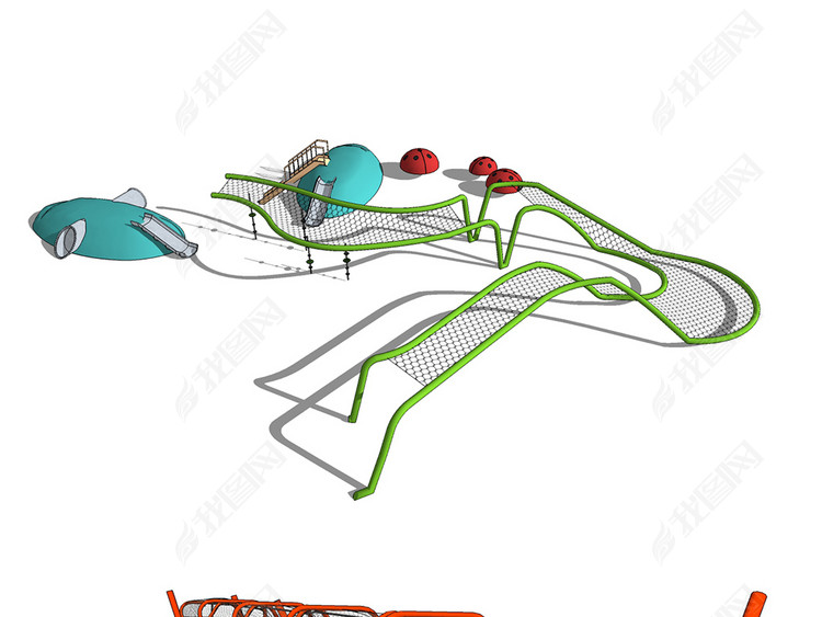 2018儿童游乐设施玩具床具SU模型