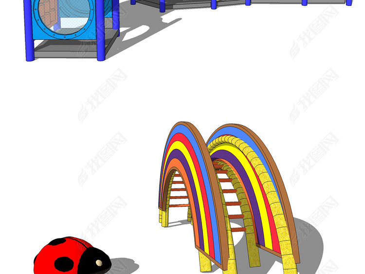 2018儿童游乐设施玩具床具SU模型