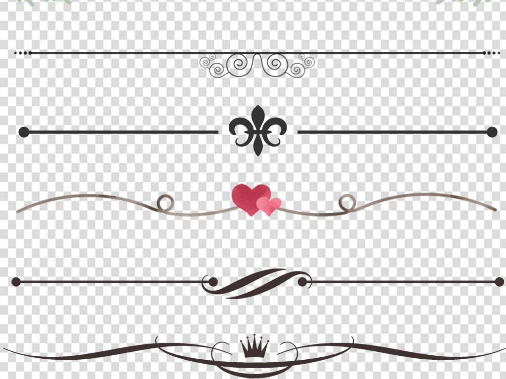 简约欧式分割线花边花纹边框免扣素材