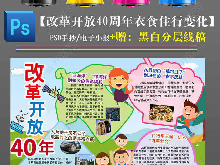 改革开放40周年家乡变化文明新风貌我爱家乡