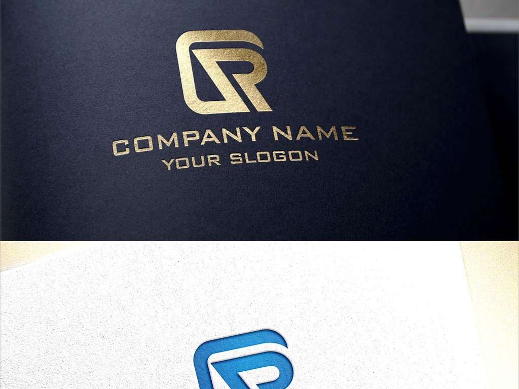 原创r字母蓝色简约大气logo设计标志设计