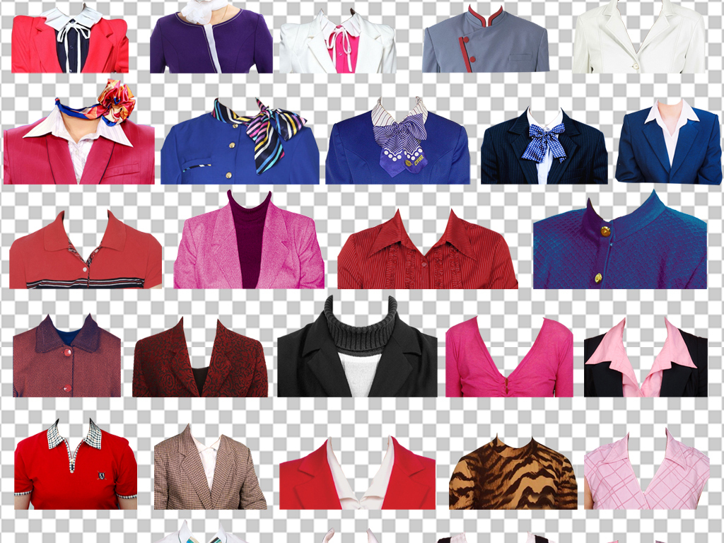 女士证件照正装PSD素材集合