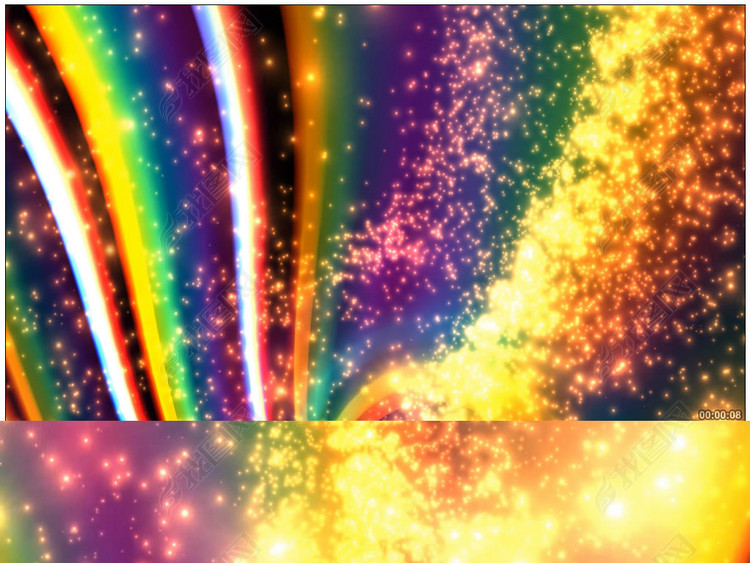 4K超清彩色动感光圈光波粒子特效背景视频