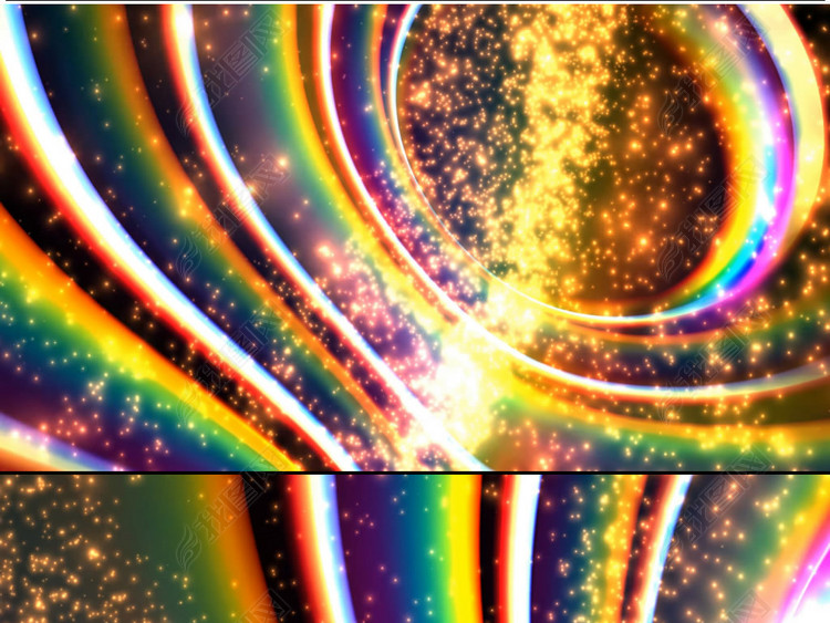 4K超清彩色动感光圈光波粒子特效背景视频