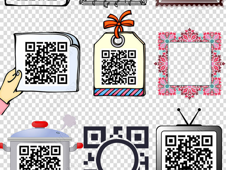 创意二维码微信扫码关注公众号素材