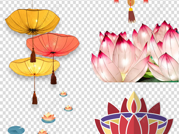 2018年狗年元宵花灯灯谜PNG新年素材