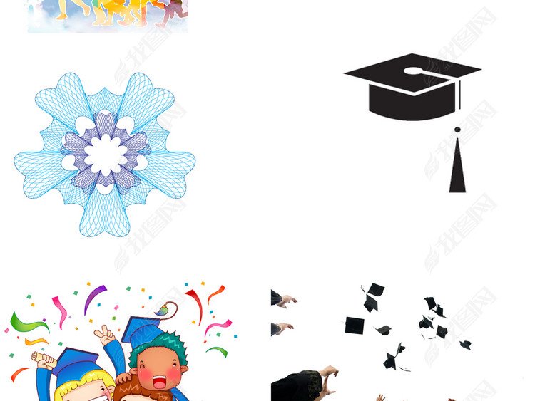 校园毕业季卡通人物图片纪念册海报背景免扣素