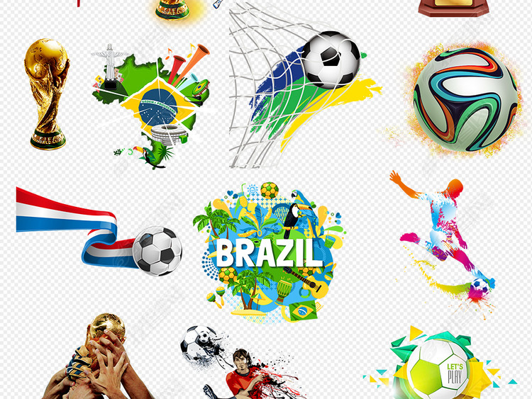 2018世界杯足球体育运动奖杯png素材