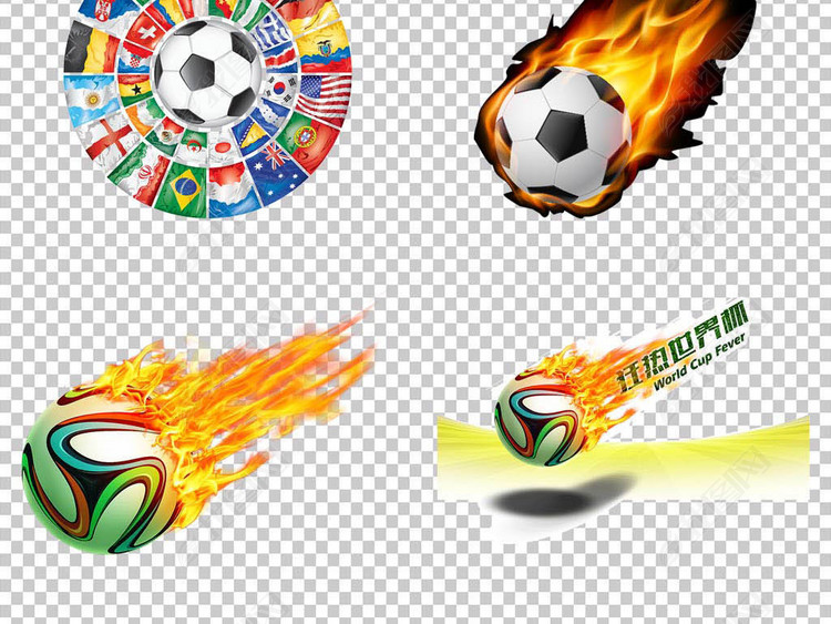 2018世界杯踢足球运动人物剪影素材