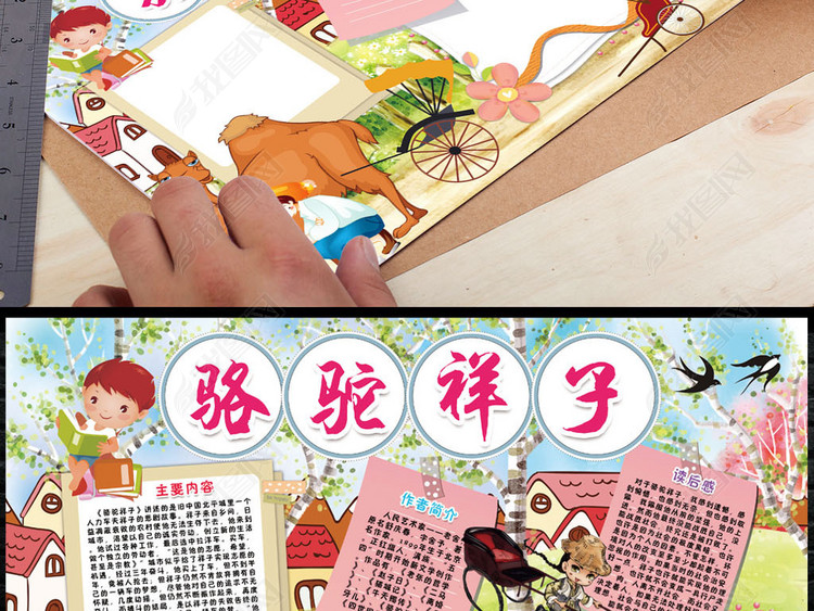 骆驼祥子小报读书读后感亲子阅读手抄小报素材