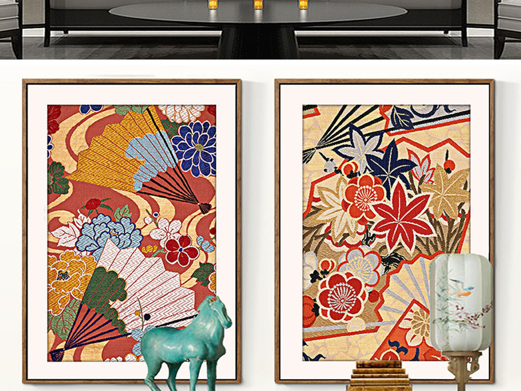 新中式装饰画中国风古风刺绣艺术插画装饰画