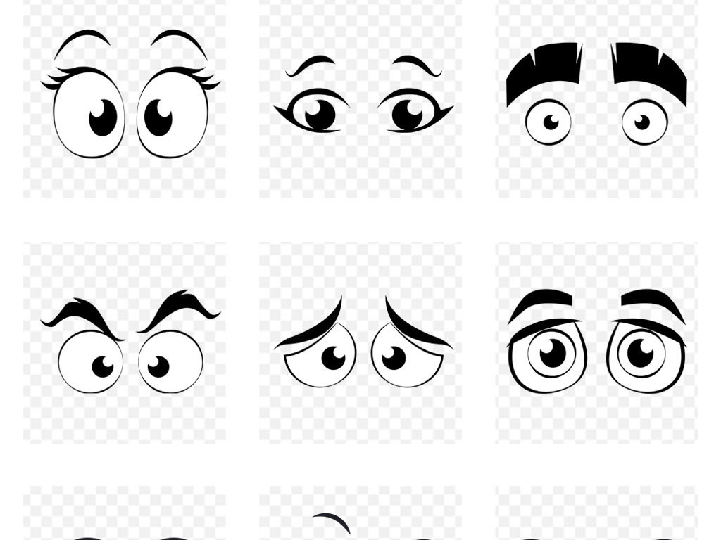 卡通五官大眼睛表情包视频PNG免扣素材
