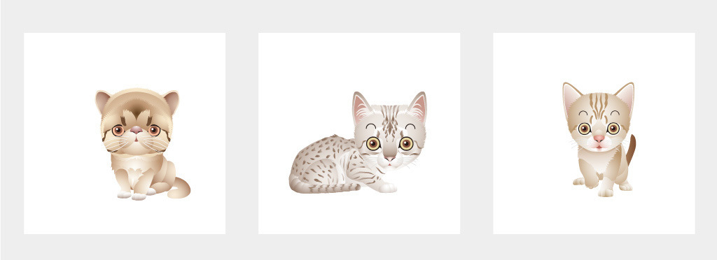 可爱猫咪集合图片素材_ai模板下载(2.90mb)_动物大全